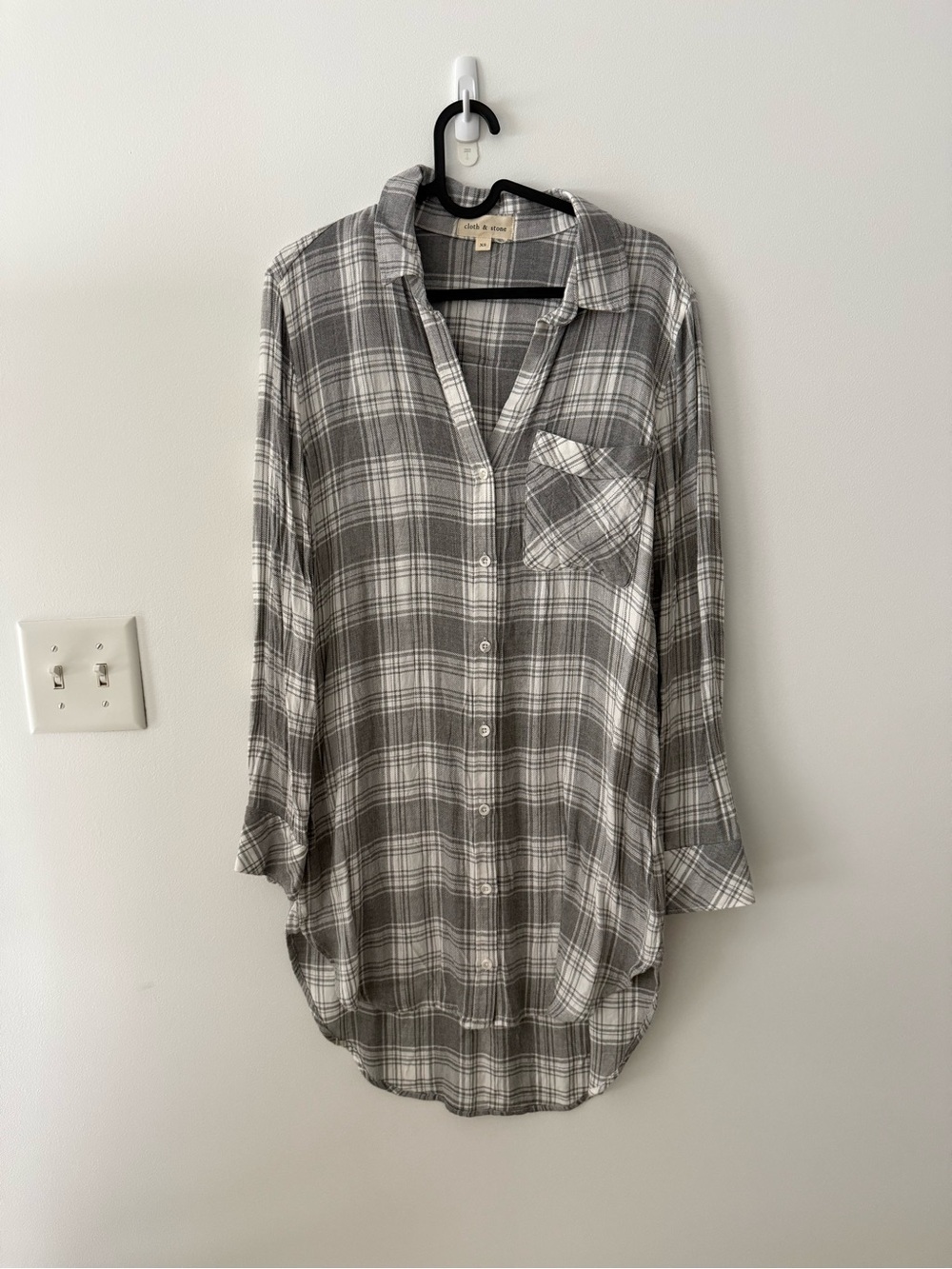 Cloth & Stone Gray Flannel Tunic Dress